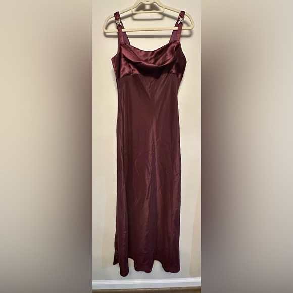 Vintage Dresses & Skirts - Y2K Vintage “Fiesta” Deep Purple Satin Formal Dress Large